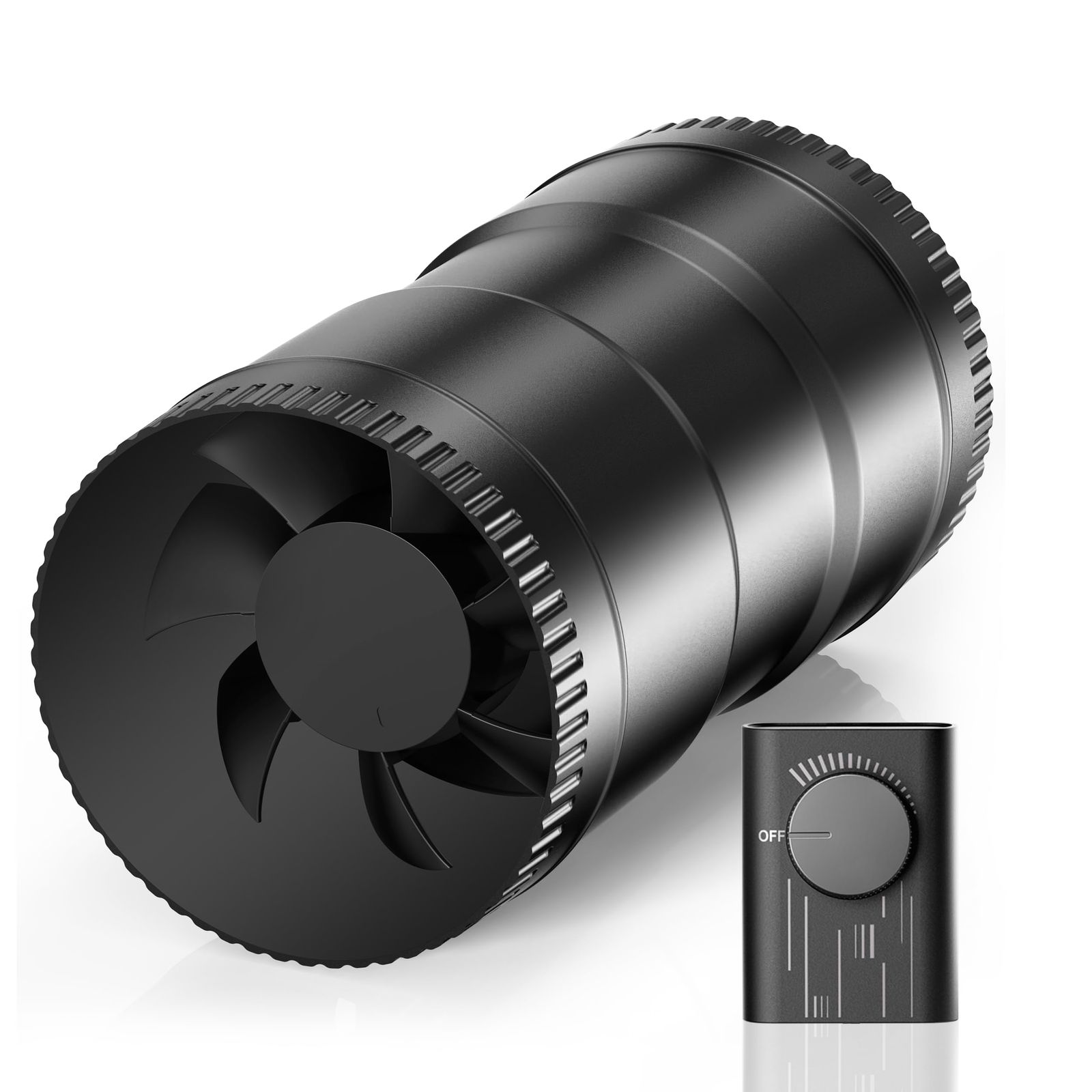 Hon&Guan ダクトファン 100mm 中間取付型【インボイス制度登録店】換気扇 パイプファン 排気 強力 省エネ 静音 ダクト用/窓用/卓上用/塗装ブース用/家焼肉 丸形タイプ 産業用換気扇 取扱説明書付(HI-100SD/φ100mm,単品)t