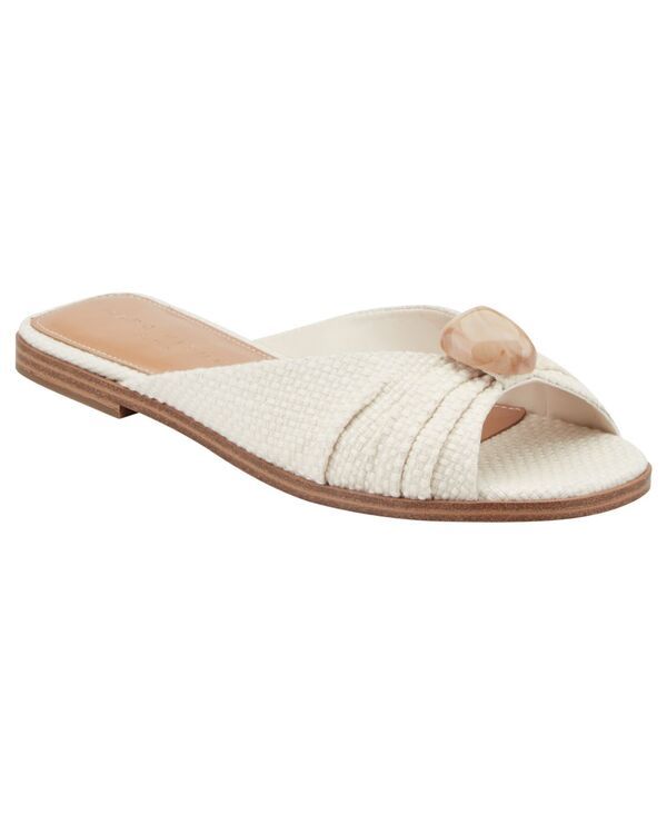 マーク・フィッシャー レディース シューズ スリッポン・ローファー ギャザー サンダル Marc Fisher LTD Womens Dalani Ornamented Ruched Flat SlipOn Sandals Light Natural