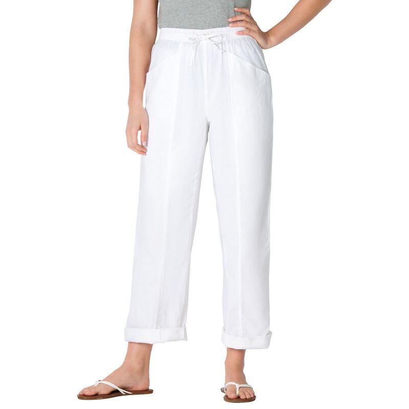 ウーマン ウィズイン レディース ボトムス カジュアルパンツ プラスサイズ Woman Within Plusize The Boardwalk Pant White ホワイト