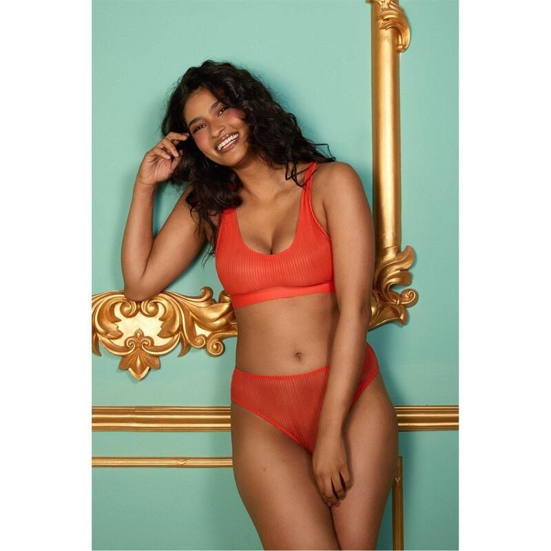 プレイフルプロミス レディース アンダーウェア ブラジャー Playful Promises Veronica Red Microstripe Crop Bra Red レッド