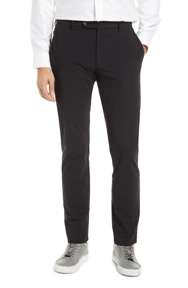ザネッラ メンズ ボトムス カジュアルパンツ Zanella Mens Active Stretch Flat Front Pants Black ブラック