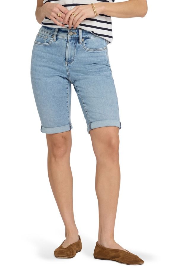 エヌワイディージェイ レディース ボトムス デニムパンツ ショートパンツ NYDJ Briella Cuff Denim Shorts Mist Springs デニム