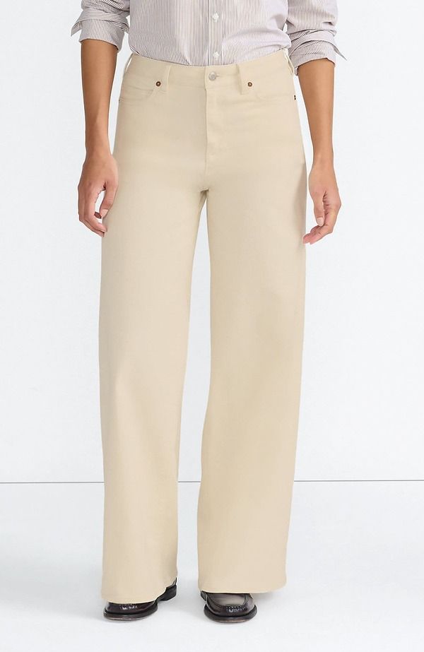 ランズエンド レディース ボトムス デニムパンツ ワイドレッグ ジーンズ Lands End Recover Denim High Risextra Wide Leg Jeans Natural デニム