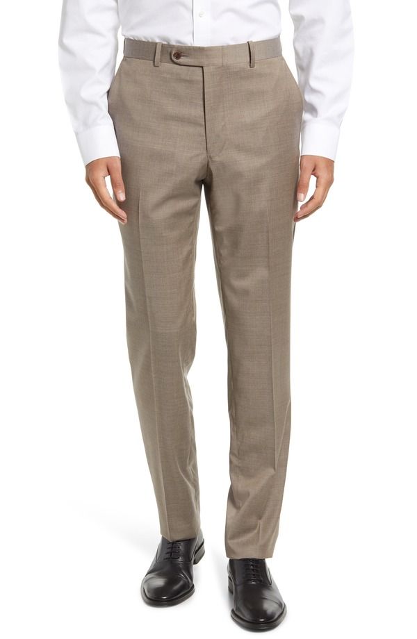 ピーター・ミラー メンズ ボトムス カジュアルパンツ ウール Peter Millar Harker Flat Front Stretch Wool Twill Dress Pants Tan タン