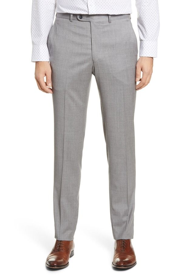 ピーター・ミラー メンズ ボトムス カジュアルパンツ ウール Peter Millar Harker Flat Front Stretch Wool Twill Dress Pants Light Grey グレー