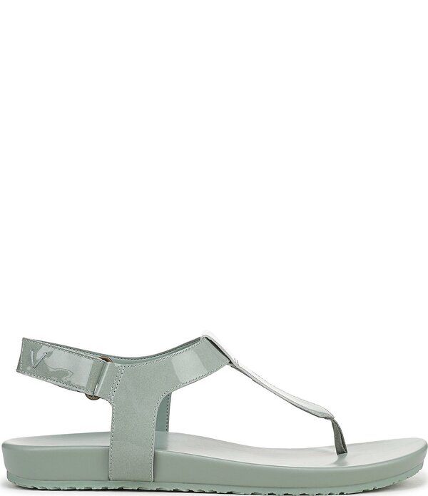バイオニック レディース シューズ サンダル レザー Vionic Palisades Patent Leather Tstrap Sandals Icebergreen グリーン