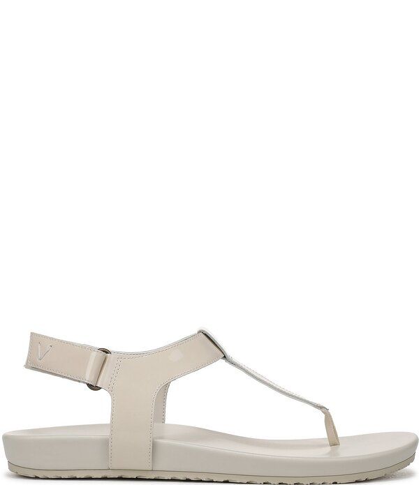 バイオニック レディース シューズ サンダル レザー Vionic Palisades Patent Leather Tstrap Sandals Cream クリーム