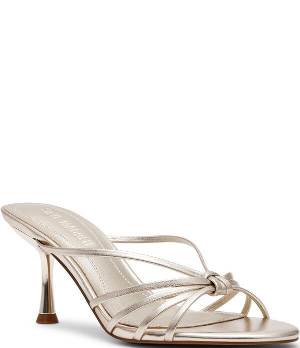 スティーブ マデン レディース シューズ ヒール サンダル レザー Steve Madden Edna Leather Strappy Dressandals Champagne シャンパン
