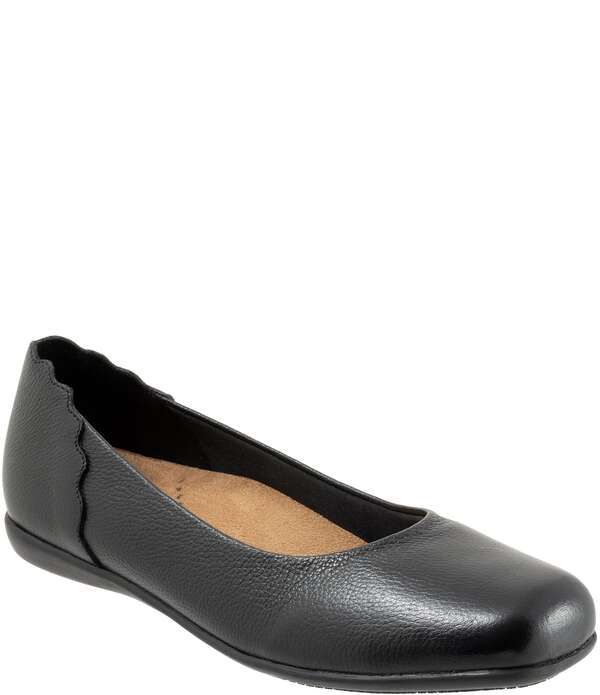 トロッターズ レディース シューズ パンプス レザー Trottersunny Leather Square Toe Ballet Flats Black ブラック