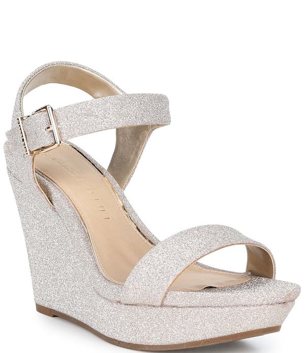 ジャンビニ レディース シューズ サンダル プラットフォーム Gianni Bini Telmma Glitter Platform Wedge Sandalsoft Gold ゴールド