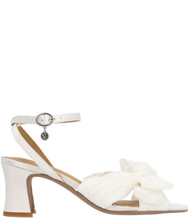 ジェイレニー レディース シューズ サンダル プリーツ サテン アンクル J Renee Olwen Pleated Satin Bow Knot Ankle Strap Sandals White ホワイト