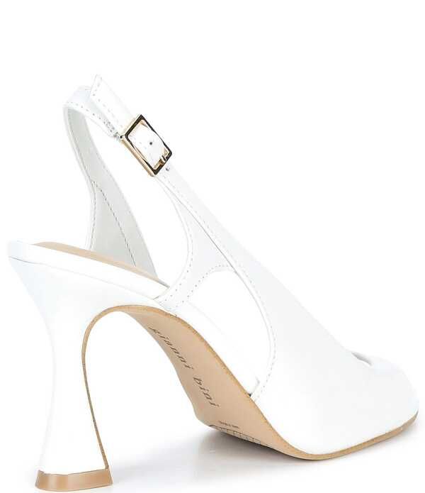 ジャンビニ レディース シューズ ヒール サンダル レザー Gianni Bini Hines Leather Slingback Dressandals White ホワイト