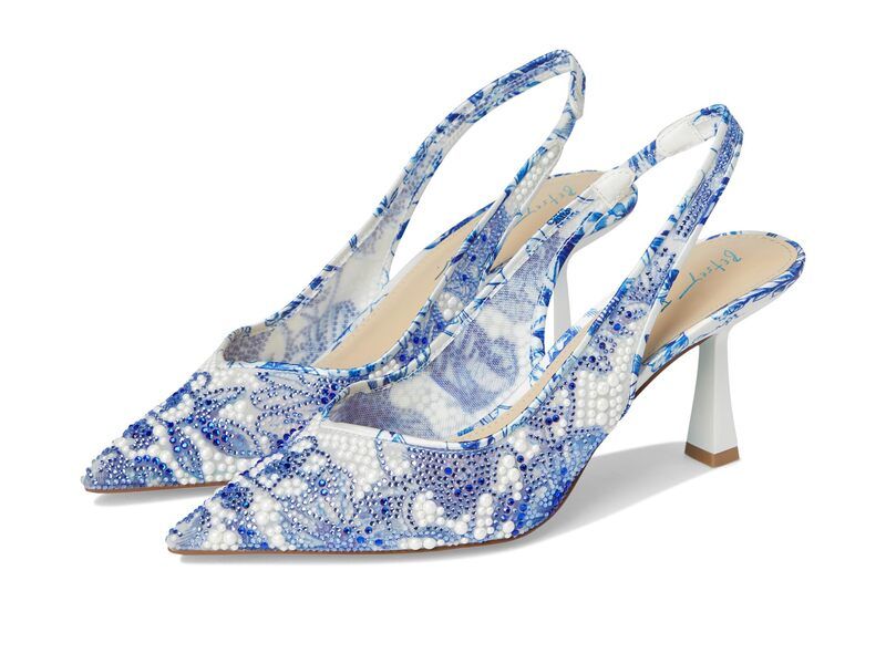 ブルーバイベトシージョンソン レディース シューズ ヒール Blue by Betsey Johnson ClarkM White Blue Floral ホワイト
