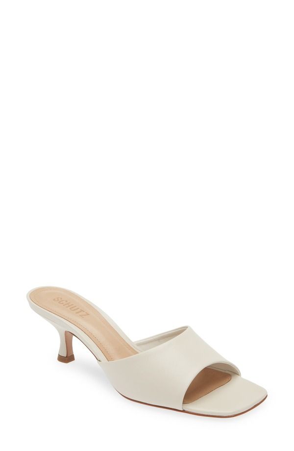 シュッツ レディース シューズ ヒール サンダル Schutz Dethalia Kitten Heel Slide Sandal Pearl パール