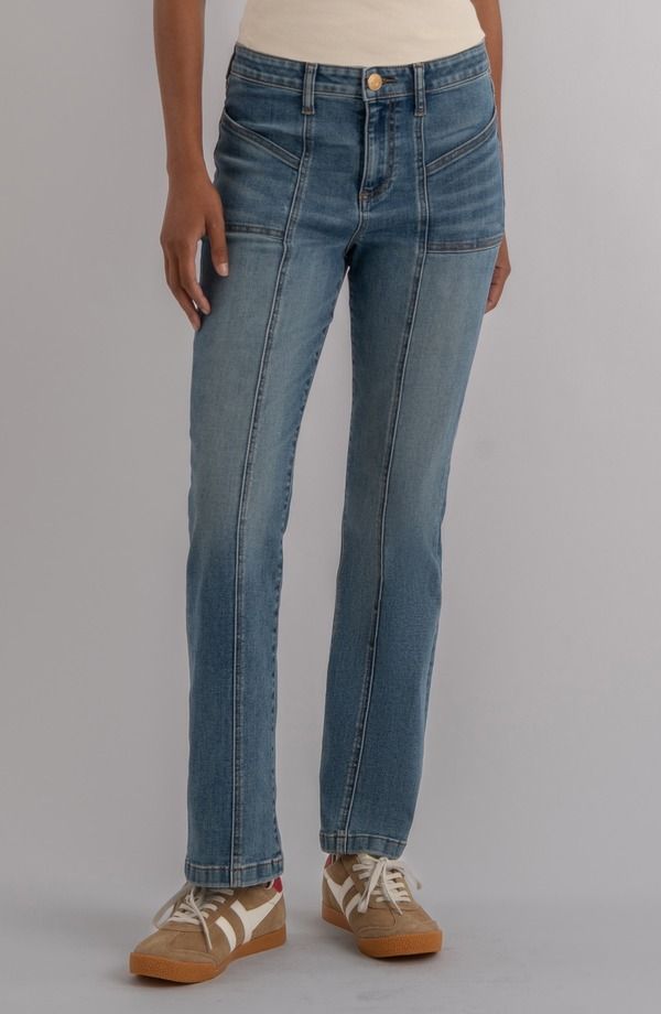 カットフロムザクロス レディース ボトムス デニムパンツ ハイウエスト ジーンズ KUT from the Kloth Kelsey Seamed High Waist Kick Flare Jeans Articulated