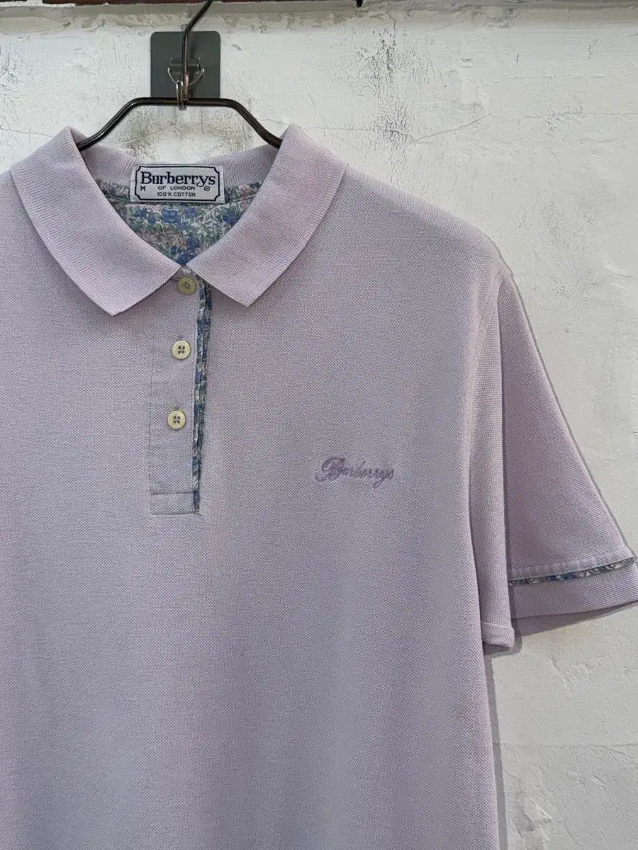 BURBERRY's ヴィンテージ ラベンダー COLOR ポロ シャツ M