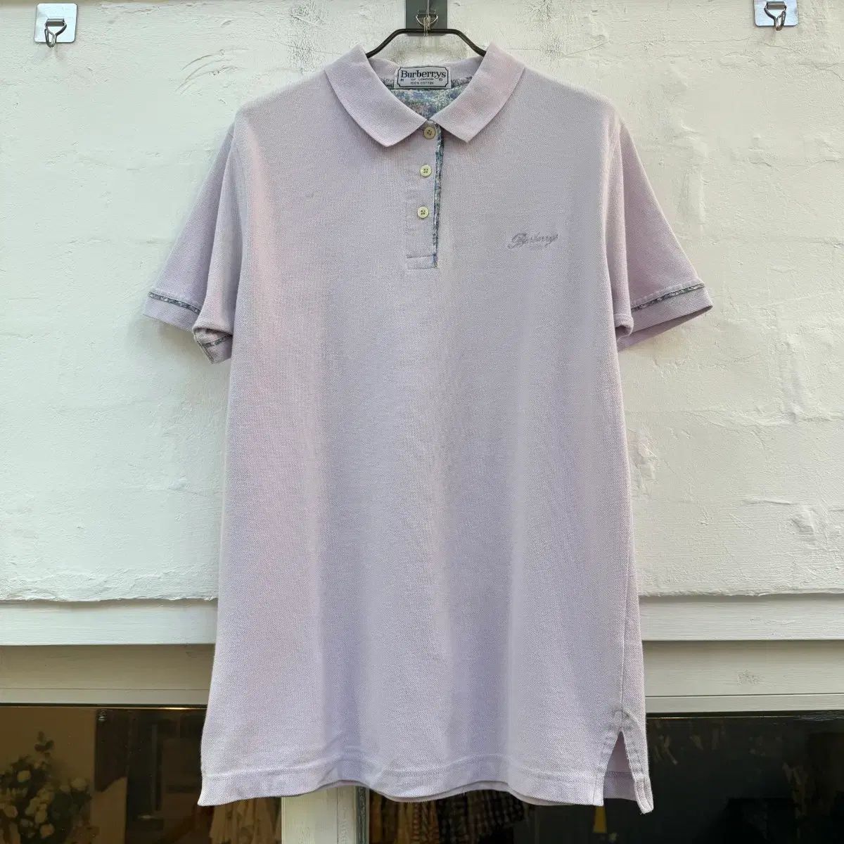 BURBERRY's ヴィンテージ ラベンダー COLOR ポロ シャツ M