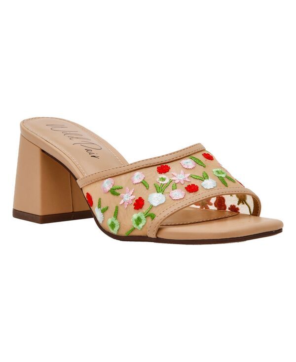 ワイルド ペアー レディース シューズ スリッポン・ローファー サンダル ヒール Wild Pair Womens Piillar SlipOn Block Heel Sandals Macys Exclusive Nude Floral Mesh