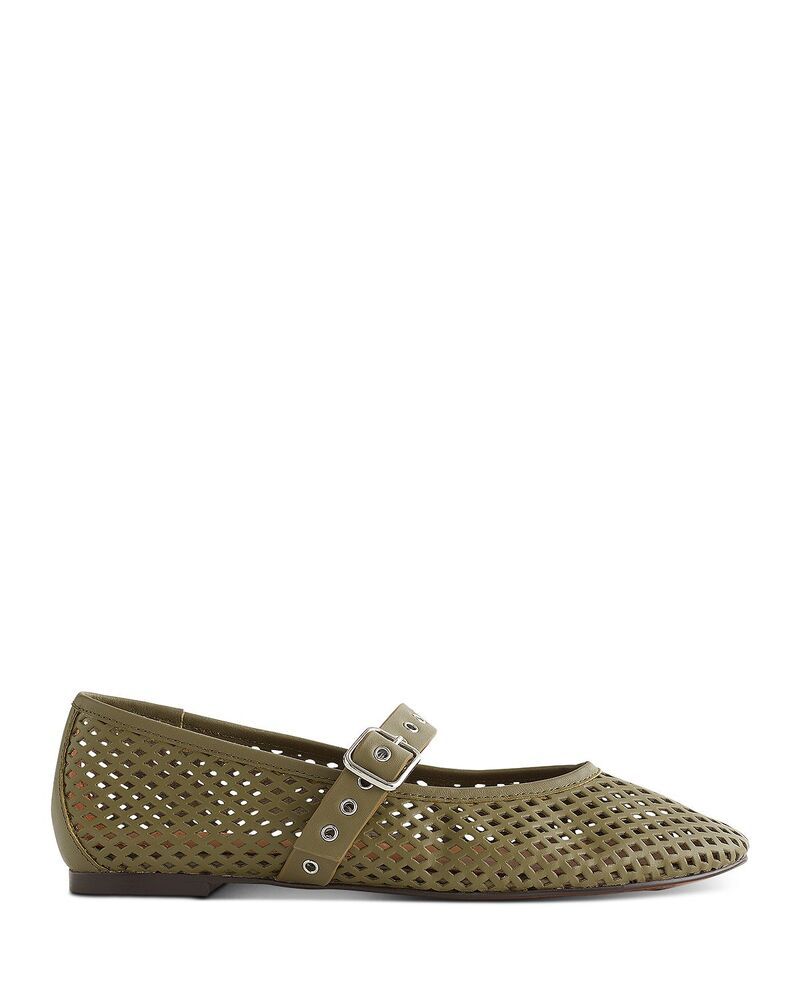 メイドウェル レディース シューズ パンプス レザー Madewell Womens Remy Diamond Perforated Leather Mary Jane Flats Worn Olive オリーブ