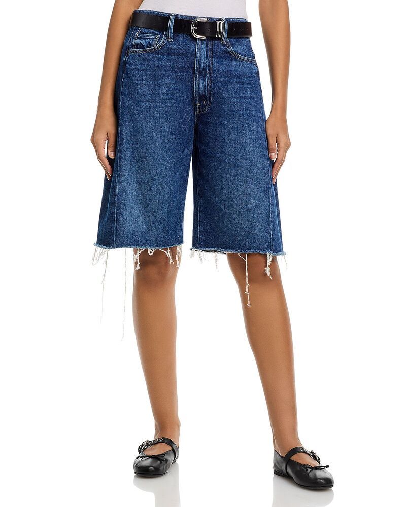 マザー レディース ボトムス ハーフパンツ・ショーツ ショートパンツ MOTHER The Halfpipe High Rise Bermuda Fray Jean Shorts in Did You Bring Me Anything Did You Bri