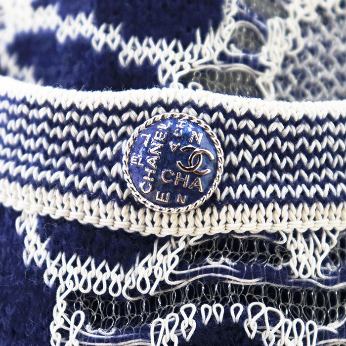 CHANEL シャネルワンピース　半袖ニットワンピース 42 美品】CHANEL シャネル 半袖ニットワンピース サイズ 42 レディース