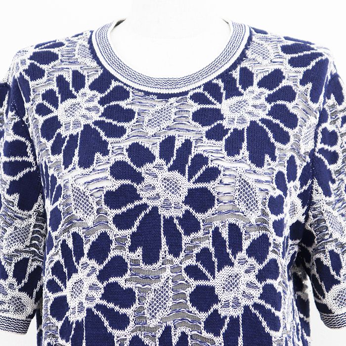 CHANEL シャネルワンピース　半袖ニットワンピース 42 美品】CHANEL シャネル 半袖ニットワンピース サイズ 42 レディース