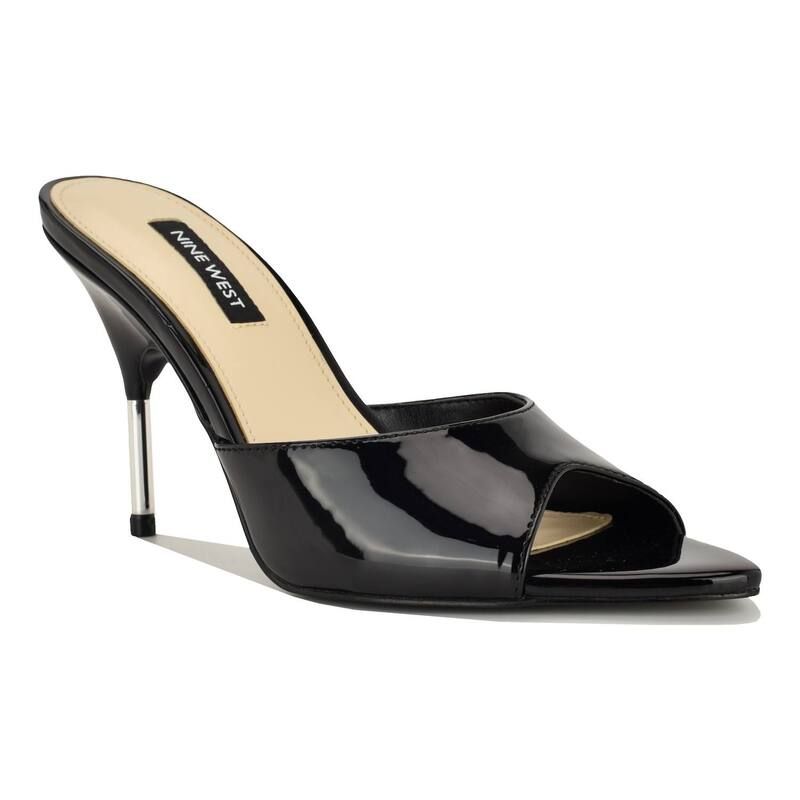 ナインウェスト レディース シューズ パンプス サンダル Nine West Vella Womens Pointy Toe SlipOn Dressandals Black Patent ブラック