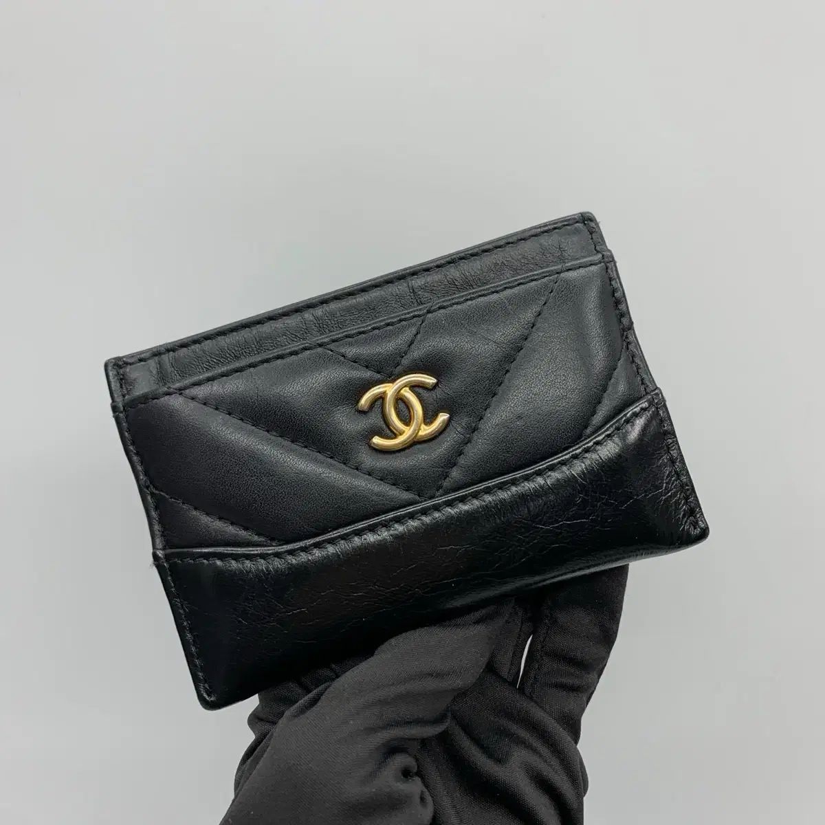 267002128 CHANEL シャネル ゴールド ホルダー カードウォレット 267002128 CHANEL シャネル ゴールド ホルダー カードウォレット
