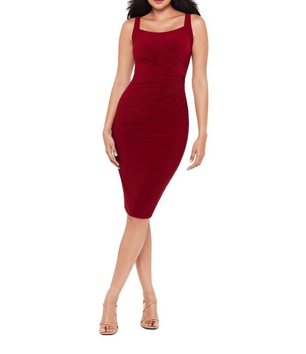 ミラクルスーツ レディース トップス ワンピース ノースリーブ Miraclesuit Diva Solid Square Neck Sleeveless Bodycon Dress Crimson Red レッド