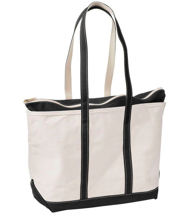 エルエルビーン レディース バッグ LLBean Large Zip Top Boat and ToteR Bag Black Trim ブラック