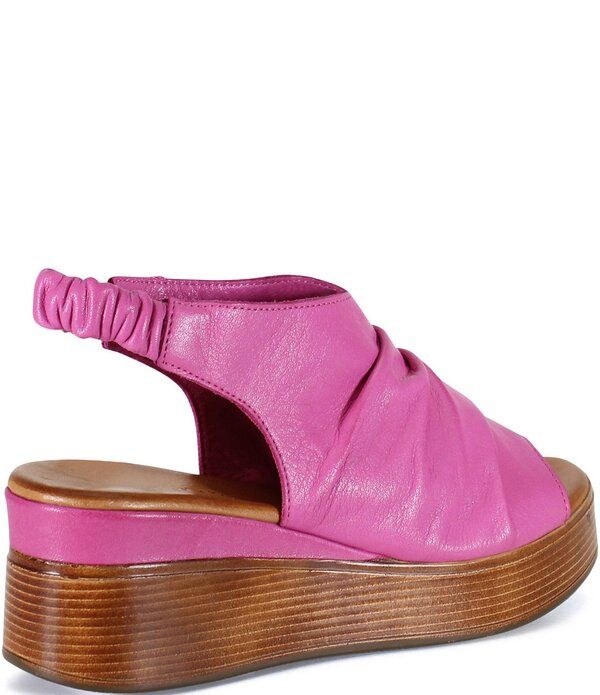 ディバトゥルー レディース シューズ サンダル プラットフォーム レザー Diba True Small Town Leather Platform Wedge Sandals Fuchsia フューシャ