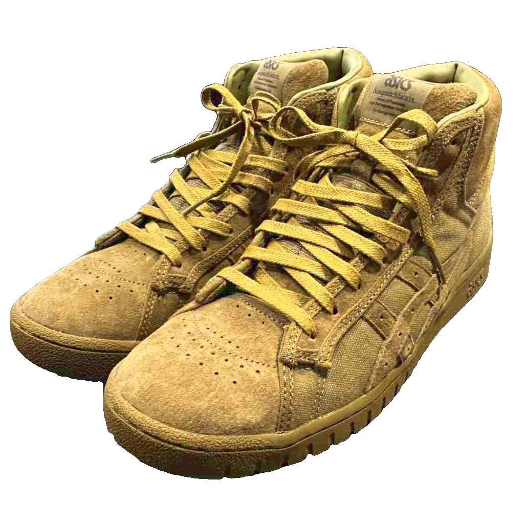 アシックス asics 美品 Tiger × Sasquatchfabrix GEL-PTG MT スニーカー ハイカット キャンバス スエード 切替 27 カーキ