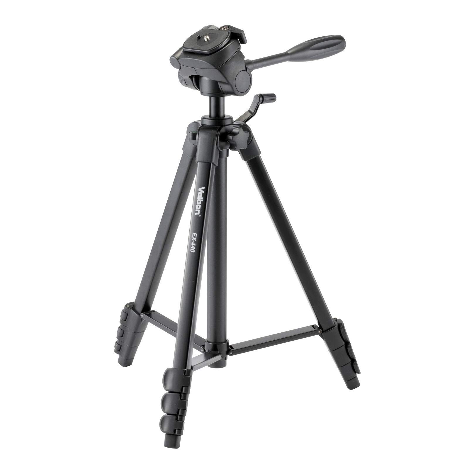 【特価商品】一眼レフ/ミラーレス一眼対応 DIN規格クイックシュー対応 3Way雲台 小型 アルミ脚 脚径20mm 全高153cm レバーロック 4段 301482 EX-440 ファミリー三脚 Velbon ベルボン