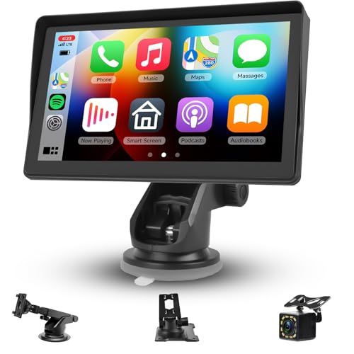 Hodozzy ワイヤレスCarplay & 無線Android Auto、ディスプレイオーディオ Carplay 7インチのHDのタッチスクリーンのBluetoothのハンズフリー、ミラーリンク、背面図のカメラ、サポートAUX、USB/SD 657d1d82
