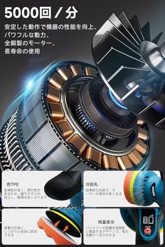 ポリッシャー 充電式 ダブルアクション 充電式ポリッシャー 大容量バッテリ一2個搭載 車 コードレスブルーYZ b4483590 ポリッシャー 充電式 ダブルアクション 充電式ポリッシャー 大容量バッテリ一2個搭載 車 コードレスブルーYZ b4483590