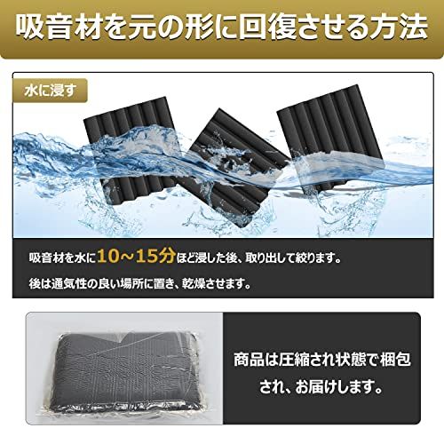 YOPIN 吸音材 30*30*5cm 極厚 ウレタンフォーム 吸音対策 室内装飾 楽器 消音 騒音 防音 吸音パネル 両面テープ付き (2.16?（24枚）, 黒(ウェッジ形))YZ 687b8e45