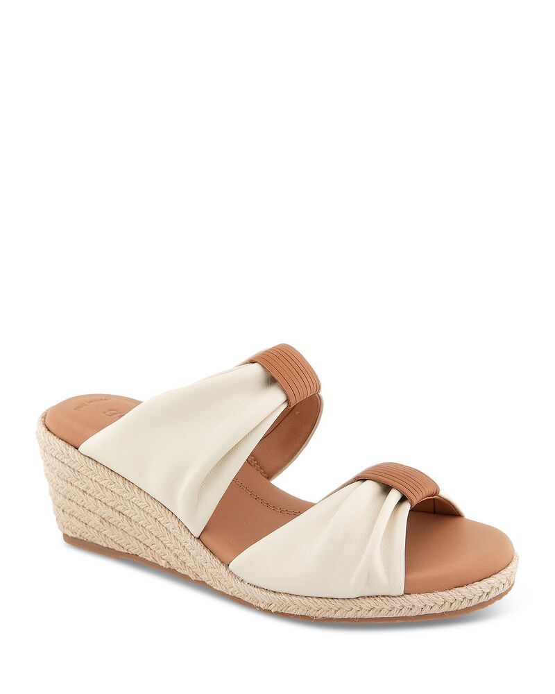 ケネスコール レディース シューズ サンダル Gentle Souls by Kenneth Cole Womens Gracious Espadrille Wedge Sandalstone Leather ストーン