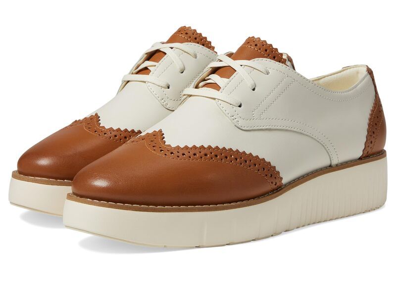 コールハーン レディース シューズ オックスフォード プラットフォーム Cole Haan Grand City Platform Oxfordark CaramelIvory アイボリー