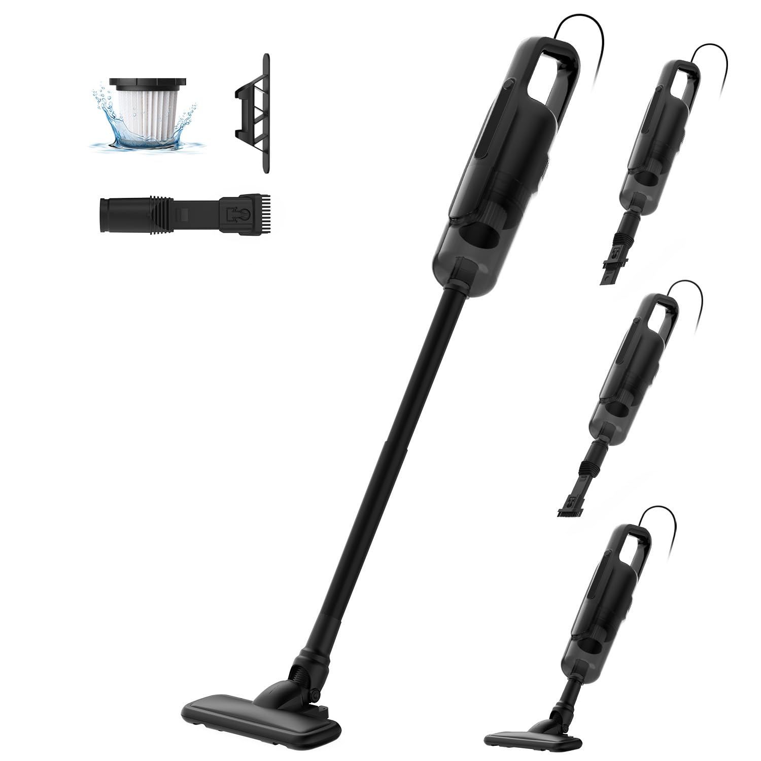 掃除機 コード式 45000Pa強力吸引 超軽量 5M電源コード Verslife C8PRO 遠心分離 サイクロン式 スティック掃除機 2WAY仕様 多種類ノズル 回転ヘッド ハンディクリーナー ブラシレス HEPAフィルター 多層濾過 紙パック不要 大ｍａ