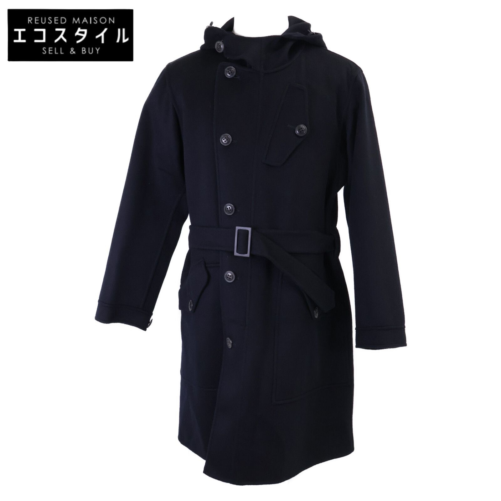 GIORGIOARMANI　ジョルジオアルマーニ　【新品同様/国内正規】CC0628 カシミヤ100％ ベルト付 ジップアップ フーディ　48