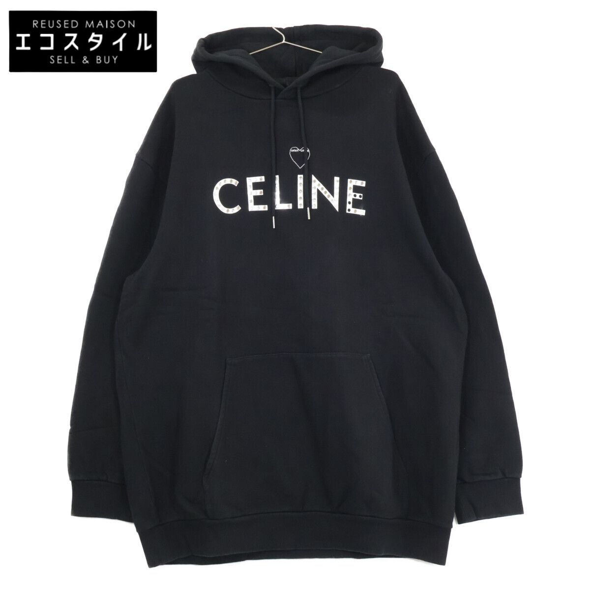 CELINE　セリーヌ　【国内正規】2Y701670Q ロゴｘスタッズ アーティストプリント プルオーバー パーカー　M 59,335円