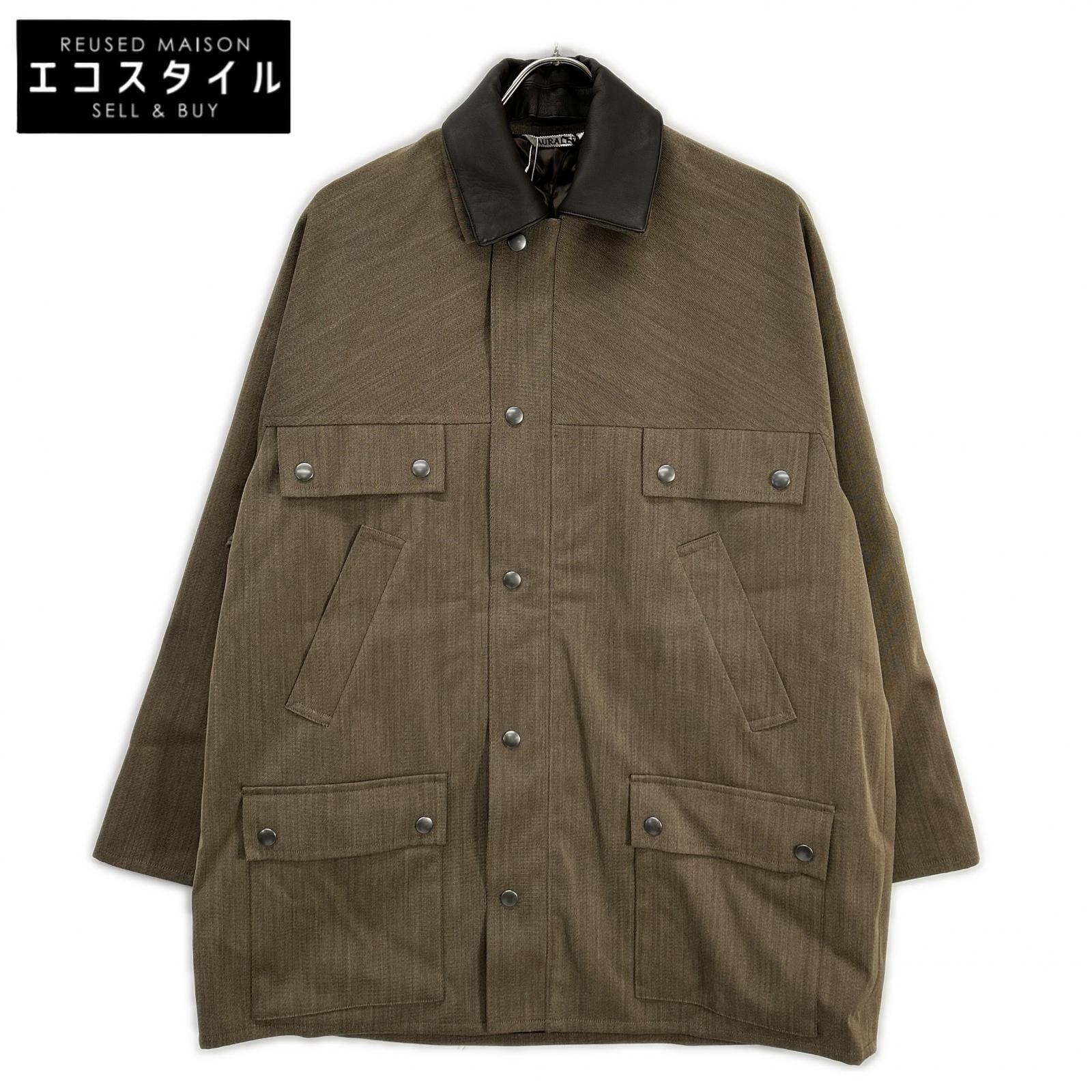 AURALEE　オーラリー　24AW A24AB04YG ブラウン WOOL CAVARLY TWILL LAMINATE HUNTING BLOUSON　0