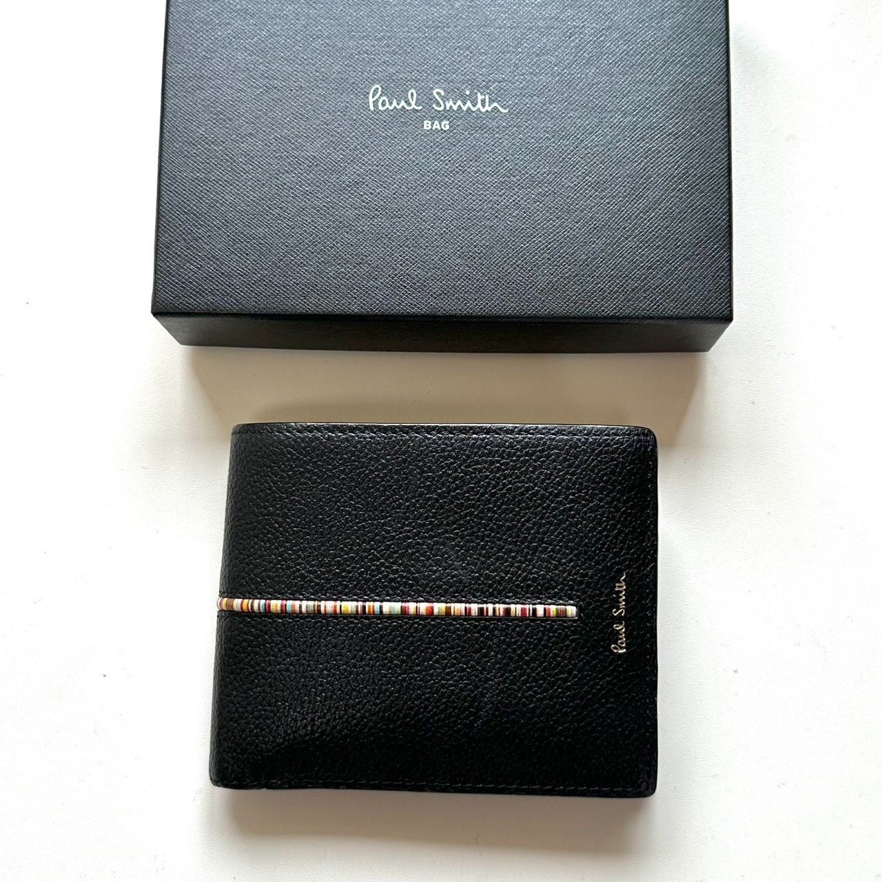 ポールスミス　Paul Smith 二つ折り財布　マルチストライプ　ブラック 12,410円