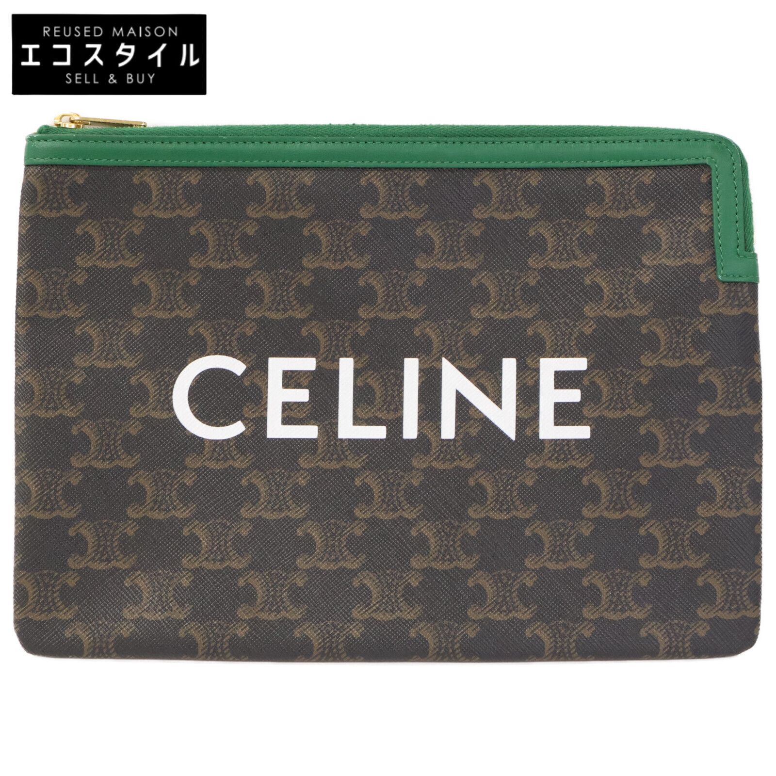 CELINE　セリーヌ　【美品】トリオンフ ロゴプリント クラッチバッグ