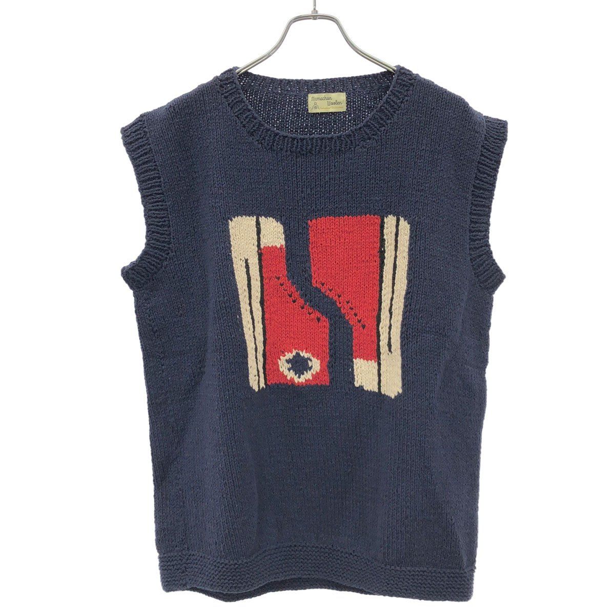 MACMAHON KNITTING MILLS マクマホンニッティングミルズ 24SS スニーカーニットベスト ネイビー ー