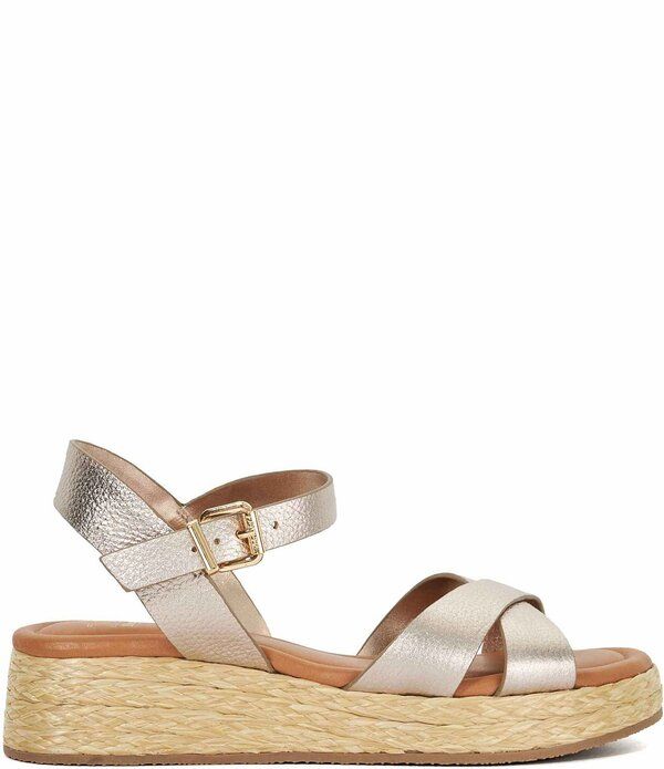 デューンロンドン レディース シューズ スリッポン・ローファー サンダル レザー Dune London Littleton Leather Espadrille Sandals Gold ゴールド