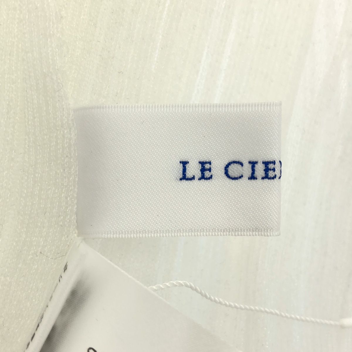 LE CIEL BLEU ルシェルブルー リブニットシアートップス 23S61518 ホワイト 36 LE CIEL BLEU ルシェルブルー リブニットシアートップス 23S61518 ホワイト 36