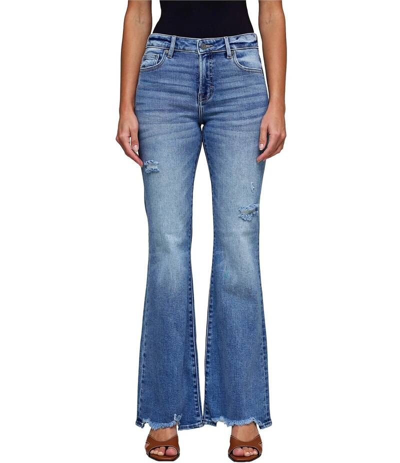 ヒドゥン ジーンズ レディース ボトムス デニムパンツ Hidden Jeans Happi Distressed Flare Jeans Medium Wash