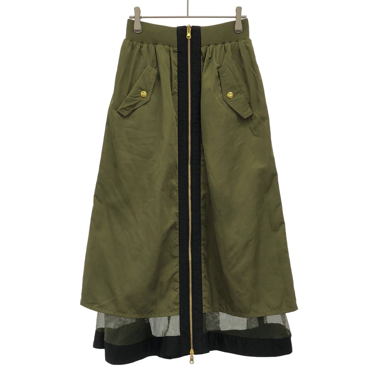 RISLEY リズレー ポリエステルメッシュスカート R2401-RMS 597 オリーブグリーン F