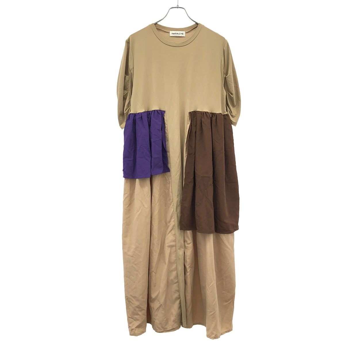 HeRIN.CYE ヘリンドットサイ Tuck sleeve docking dress タックスリーブドッキングワンピース 530IST83-1261 ベージュ 38